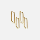 Juleani Barbados Buckle Earrings in gold, four hoops